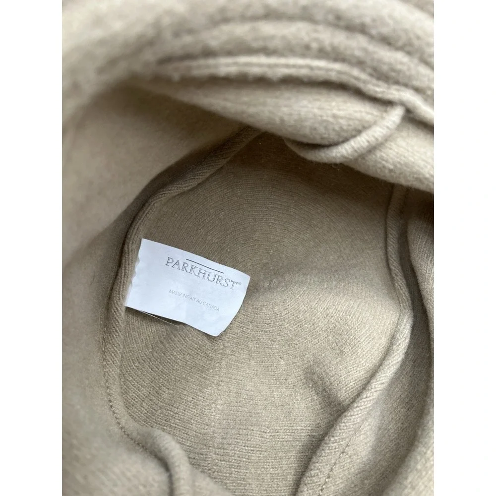 PARKHURST 100% wool Brimmed Hat Made‎ Canada Packable Tan hoop